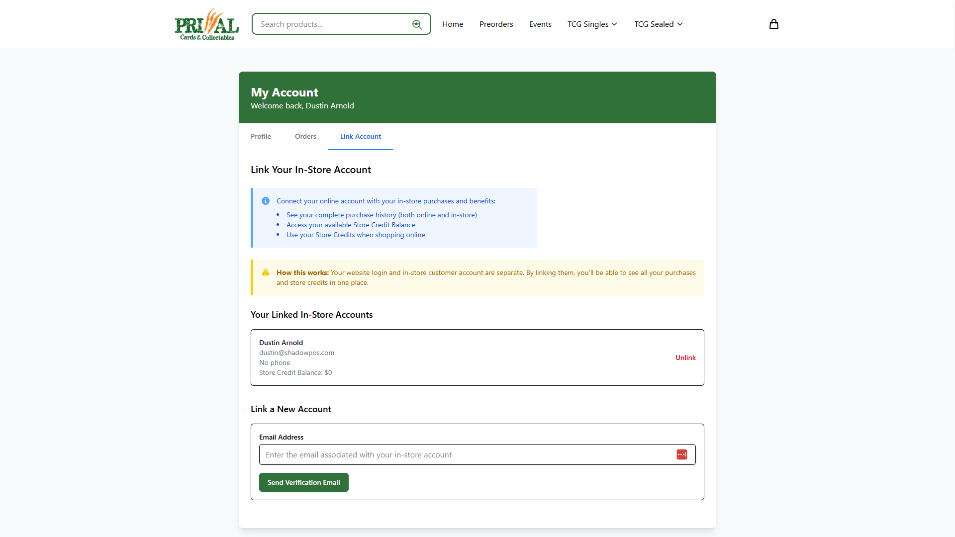Accounting Linking Via Email Verification