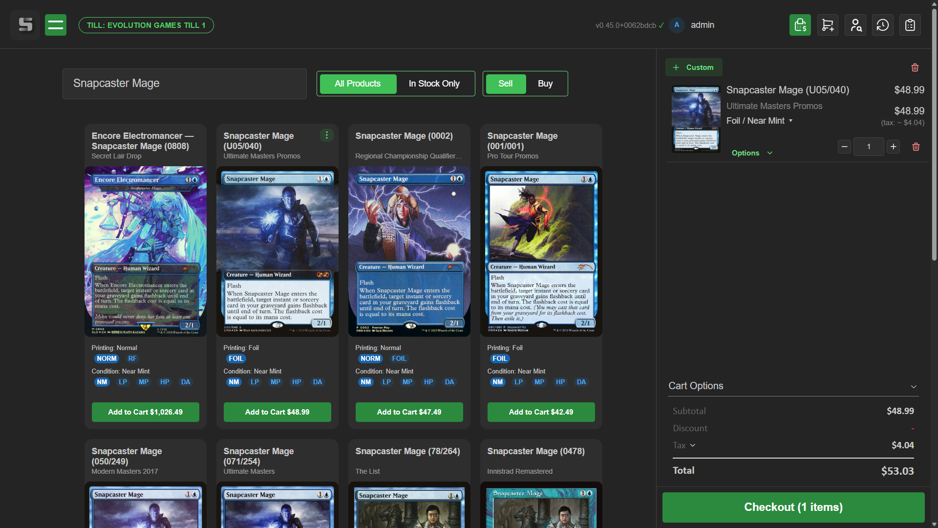 Point of sale interface